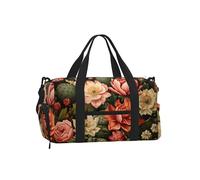 Mexpekil Borsone da palestra con scomparto per scarpe, impermeabile, grande borsa da viaggio per il fine settimana durante la notte, Pianta Cactus Fiore, One Size, Classico