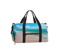 Mexpekil Borsone da palestra con scomparto per scarpe, impermeabile, grande borsa da viaggio per il fine settimana durante la notte, Estate Ocean Beach, One Size, Classico