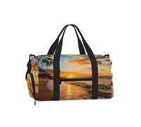 Mexpekil Borsone da palestra con scomparto per scarpe, impermeabile, grande borsa da viaggio per il fine settimana durante la notte, Estate Oceano Spiaggia Tramonto, One Size, Classico