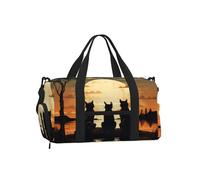Mexpekil Borsone da palestra con scomparto per scarpe, impermeabile, grande borsa da viaggio per il fine settimana durante la notte, Gatti Luna, One Size, Classico