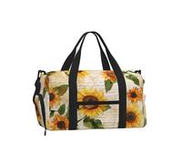 Mexpekil Borsone da palestra con scomparto per scarpe, impermeabile, grande borsa da viaggio per il fine settimana durante la notte, Lettera Girasoli, One Size, Classico