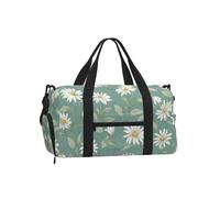 Mexpekil Borsone da palestra con scomparto per scarpe, impermeabile, grande borsa da viaggio per il fine settimana durante la notte, Ramo floreale margherita, One Size, Classico