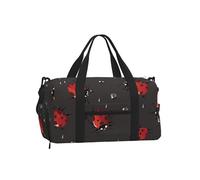 Mexpekil Borsone da palestra con scomparto per scarpe, impermeabile, grande borsa da viaggio per il fine settimana durante la notte, Coccinelle Gocce di pioggia, One Size, Classico