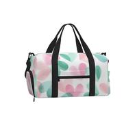 Mexpekil Borsone da palestra con scomparto per scarpe, impermeabile, grande borsa da viaggio per il fine settimana durante la notte, Cuore Rosa Verde Menta, One Size, Classico