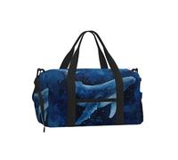 Mexpekil Borsone da palestra con scomparto per scarpe, impermeabile, grande borsa da viaggio per il fine settimana durante la notte, Balena Nuoto Mare Profondo, One Size, Classico
