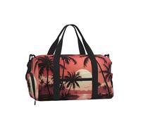 Mexpekil Borsone da palestra con scomparto per scarpe, impermeabile, grande borsa da viaggio per il fine settimana durante la notte, Palme Tramonto, One Size, Classico