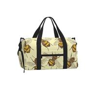 Mexpekil Borsone da palestra con scomparto per scarpe, impermeabile, grande borsa da viaggio per il fine settimana durante la notte, Giallo Ape, One Size, Classico