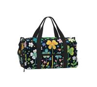 Mexpekil Borsone da palestra con scomparto per scarpe, impermeabile, grande borsa da viaggio per il fine settimana durante la notte, Pianta floreale verde brillante, One Size, Classico