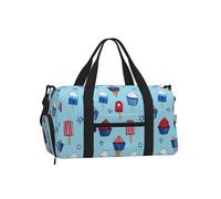 Mexpekil Borsone da palestra con scomparto per scarpe, impermeabile, grande borsa da viaggio per il fine settimana durante la notte, 4 luglio Cupcakes Stars, One Size, Classico