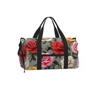 Mexpekil Borsone da palestra con scomparto per scarpe, impermeabile, grande borsa da viaggio per il fine settimana durante la notte, Rose colorate vintage, One Size, Classico