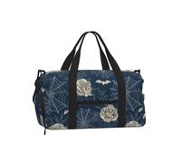 Mexpekil Borsone da palestra con scomparto per scarpe, impermeabile, grande borsa da viaggio per il fine settimana durante la notte, Ragnatele Rose, One Size, Classico
