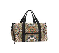 Mexpekil Borsone da palestra con scomparto per scarpe, impermeabile, grande borsa da viaggio per il fine settimana durante la notte, Mandala geometrico, One Size, Classico