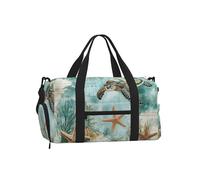 Mexpekil Borsone da palestra con scomparto per scarpe, impermeabile, grande borsa da viaggio per il fine settimana durante la notte, Mappa delle tartarughe retrò, One Size, Classico