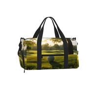 Mexpekil Borsone da palestra con scomparto per scarpe, impermeabile, grande borsa da viaggio per il fine settimana durante la notte, Palla da golf in erba, One Size, Classico