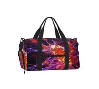 Mexpekil Borsone da palestra con scomparto per scarpe, impermeabile, grande borsa da viaggio per il fine settimana durante la notte, Cellule Magiche, One Size, Classico