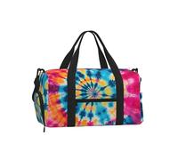 Mexpekil Borsone da palestra con scomparto per scarpe, impermeabile, grande borsa da viaggio per il fine settimana durante la notte, Arcobaleno tie-dye, One Size, Classico