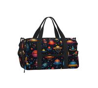 Mexpekil Borsone da palestra con scomparto per scarpe, impermeabile, grande borsa da viaggio per il fine settimana durante la notte, Cartoon Planet Universo, One Size, Classico