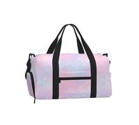 Mexpekil Borsone da palestra con scomparto per scarpe, impermeabile, grande borsa da viaggio per il fine settimana durante la notte, Nuvola Rosa Blu, One Size, Classico