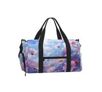 Mexpekil Borsone da palestra con scomparto per scarpe, impermeabile, grande borsa da viaggio per il fine settimana durante la notte, Dipinto Fiori Selvatici, One Size, Classico