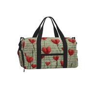 Mexpekil Borsone da palestra con scomparto per scarpe, impermeabile, grande borsa da viaggio per il fine settimana durante la notte, Lettera Vintage Cuori, One Size, Classico