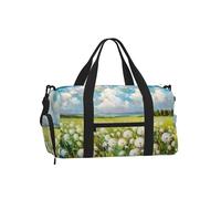 Mexpekil Borsone da palestra con scomparto per scarpe, impermeabile, grande borsa da viaggio per il fine settimana durante la notte, Cielo Fiori, One Size, Classico