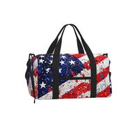 Mexpekil Borsone da palestra con scomparto per scarpe, impermeabile, grande borsa da viaggio per il fine settimana durante la notte, Bandiera americana 4 luglio, One Size, Classico