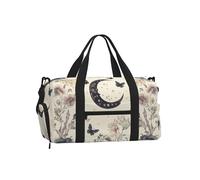 Mexpekil Borsone da palestra con scomparto per scarpe, impermeabile, grande borsa da viaggio per il fine settimana durante la notte, Boho Luna Floreale, One Size, Classico