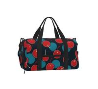 Mexpekil Borsone da palestra con scomparto per scarpe, impermeabile, grande borsa da viaggio per il fine settimana durante la notte, Cerchio Rosso Ciliegia, One Size, Classico