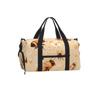 Mexpekil Borsone da palestra con scomparto per scarpe, impermeabile, grande borsa da viaggio per il fine settimana durante la notte, Margherita Ape, One Size, Classico