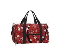 Mexpekil Borsone da palestra con scomparto per scarpe, impermeabile, grande borsa da viaggio per il fine settimana durante la notte, Fiore di ciliegio rosso., One Size, Classico