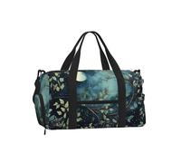 Mexpekil Borsone da palestra con scomparto per scarpe, impermeabile, grande borsa da viaggio per il fine settimana durante la notte, Arte Albero Ramo Luna, One Size, Classico