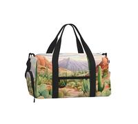 Mexpekil Borsone da palestra con scomparto per scarpe, impermeabile, grande borsa da viaggio per il fine settimana durante la notte, Cactus del deserto, One Size, Classico