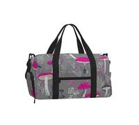 Mexpekil Borsone da palestra con scomparto per scarpe, impermeabile, grande borsa da viaggio per il fine settimana durante la notte, Piccola pianta di funghi rosa, One Size, Classico