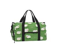 Mexpekil Borsone da palestra con scomparto per scarpe, impermeabile, grande borsa da viaggio per il fine settimana durante la notte, Pecora in cartone animato., One Size, Classico