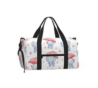 Mexpekil Borsone da palestra con scomparto per scarpe, impermeabile, grande borsa da viaggio per il fine settimana durante la notte, Ombrello elefante, One Size, Classico