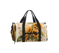 Mexpekil Borsone da palestra con scomparto per scarpe, impermeabile, grande borsa da viaggio per il fine settimana durante la notte, Girasole Canzone, One Size, Classico