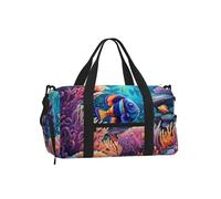 Mexpekil Borsone da palestra con scomparto per scarpe, impermeabile, grande borsa da viaggio per il fine settimana durante la notte, Corallo Pesce Subacqueo, One Size, Classico