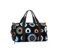 Mexpekil Borsone da palestra con scomparto per scarpe, impermeabile, grande borsa da viaggio per il fine settimana durante la notte, Cerchio Blu Arancione, One Size, Classico