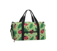 Mexpekil Borsone da palestra con scomparto per scarpe, impermeabile, grande borsa da viaggio per il fine settimana durante la notte, Coccinelle Foglie Ploka Dot, One Size, Classico