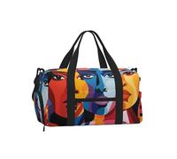 Mexpekil Borsone da palestra con scomparto per scarpe, impermeabile, grande borsa da viaggio per il fine settimana durante la notte, Donna africana astratta, One Size, Classico
