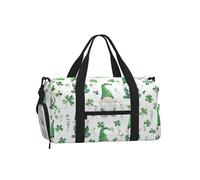 Mexpekil Borsone da palestra con scomparto per scarpe, impermeabile, grande borsa da viaggio per il fine settimana durante la notte, Patricks Day Gnomi Trifoglio, One Size, Classico