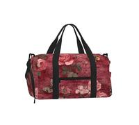 Mexpekil Borsone da palestra con scomparto per scarpe, impermeabile, grande borsa da viaggio per il fine settimana durante la notte, Rosa Rosa Vintage Lettera, One Size, Classico