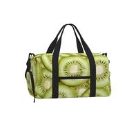 Mexpekil Borsone da palestra con scomparto per scarpe, impermeabile, grande borsa da viaggio per il fine settimana durante la notte, Frutta Verde Kiwi, One Size, Classico