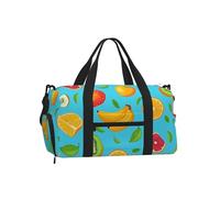 Mexpekil Borsone da palestra con scomparto per scarpe, impermeabile, grande borsa da viaggio per il fine settimana durante la notte, Cartoon Fruit Colorato, One Size, Classico