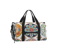 Mexpekil Borsone da palestra con scomparto per scarpe, impermeabile, grande borsa da viaggio per il fine settimana durante la notte, Mandala geometrico colorato, One Size, Classico