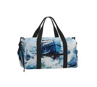 Mexpekil Borsone da palestra con scomparto per scarpe, impermeabile, grande borsa da viaggio per il fine settimana durante la notte, Onde del mare della nave, One Size, Classico