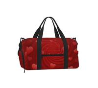 Mexpekil Borsone da palestra con scomparto per scarpe, impermeabile, grande borsa da viaggio per il fine settimana durante la notte, Cuori rossi in vortice, One Size, Classico