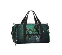 Mexpekil Borsone da palestra con scomparto per scarpe, impermeabile, grande borsa da viaggio per il fine settimana durante la notte, Acqua Farfalla Diamante, One Size, Classico