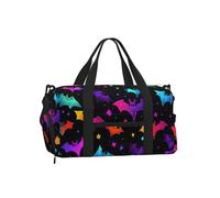 Mexpekil Borsone da palestra con scomparto per scarpe, impermeabile, grande borsa da viaggio per il fine settimana durante la notte, Pipistrello neon, One Size, Classico