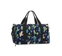 Mexpekil Borsone da palestra con scomparto per scarpe, impermeabile, grande borsa da viaggio per il fine settimana durante la notte, Pianta Cactus, One Size, Classico